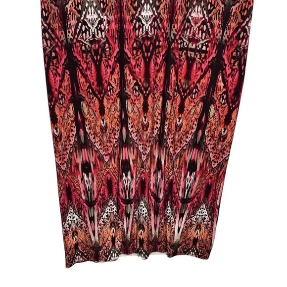 Chico's Maxi Dress Size 2Pink Brown Womens 12 Large Art Nouveau Butterfly Print - Picture 8 of 12